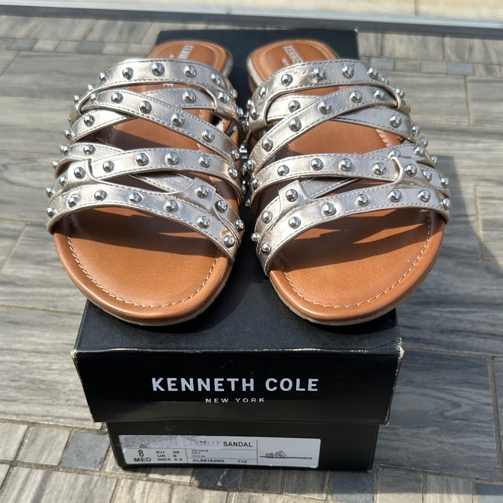 Kenneth Cole Metallic Studded Sandals
